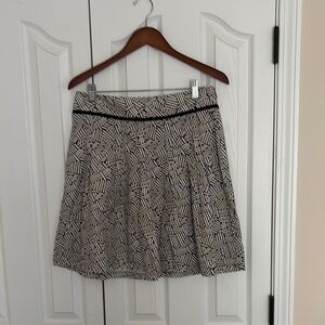 LOFT Gray Pleated Skater Mini Skirt